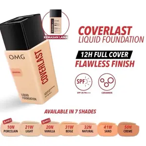 OMG OH MY GLAM COVERLAST LIQUID FOUNDATION - ALAS BEDAK - Flawless Coverage & Tahan 12 Jam