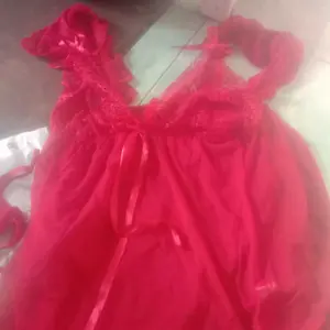 [Red Pink] Lingerie Dress Fit Hitam Big Jumbo Size Baju Tidur Daster Jumbo Wanita Premium X3P