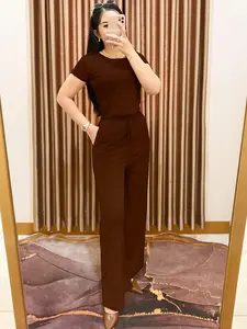 Nagika One Set - Setelan Wanita Kekinian Lengan Pendek Celana Panjang Premium Spandek Rayon Nyaman Stylish untuk Sehari-hari Tampil Elegan & Modis Motif Dewasa   Atasan Remaja