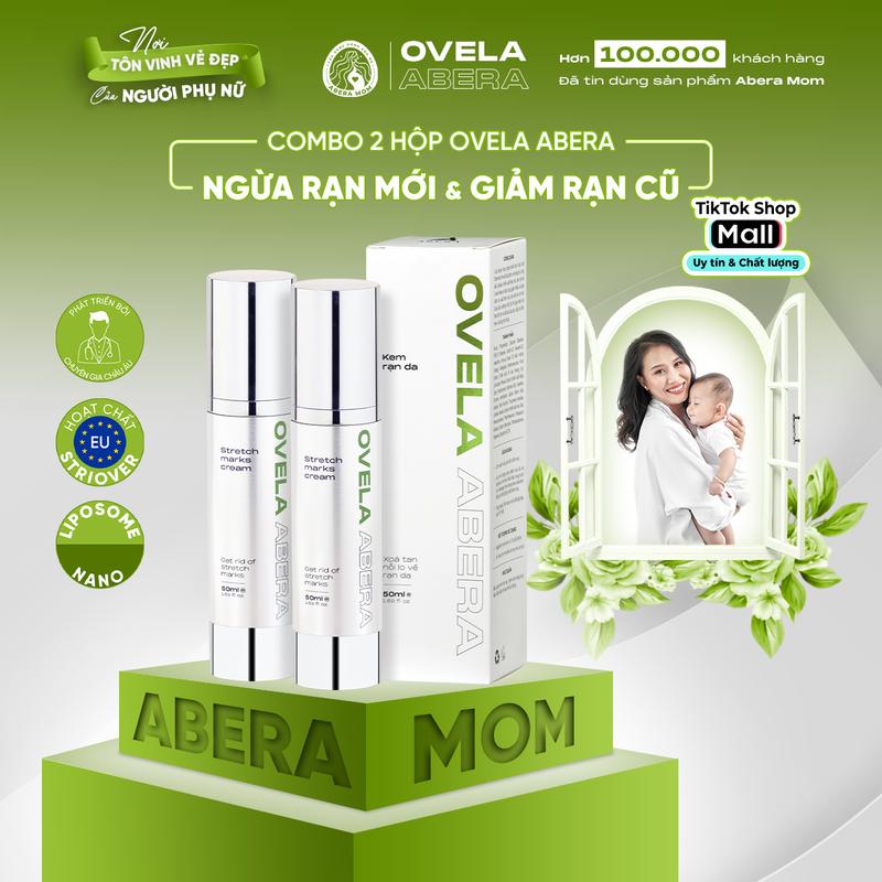 [COMBO 2 HỘP NGỪA & GIẢM RẠN] Kem rạn da Ovela Abera - Ngừa rạn mới, giảm rạn cũ, dưỡng ẩm, giảm nhăn, săn chắc da