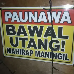 BAWAL ANG UTANG Signs | Laminated Signage | A4 ( 8
