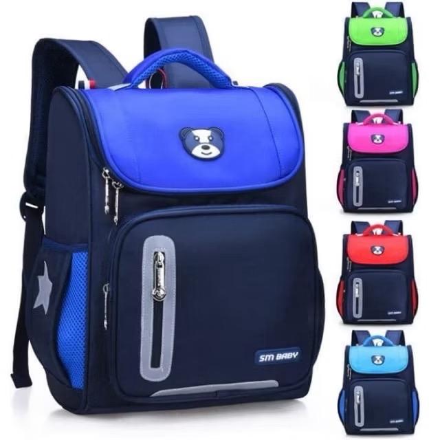 Balo hình gấu học sinh tiểu học cho bé trai bé gái , cặp học sinh trẻ em cấp 1 từ lớp 1 - lớp 5 chống gù có phản quang