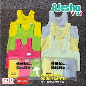 ALESHA KAOS DALAM ANAK BERWARNA Bahan Katun Adem Lembut Nyaman Bisa COD