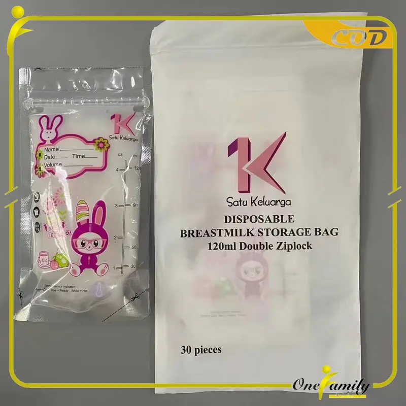 OFM C264 Kantong Asi 120ml Isi 30 dengan SENSOR TERMAL Plastik Asi Tas Penyimpanan ASI BEBAS BPA 8