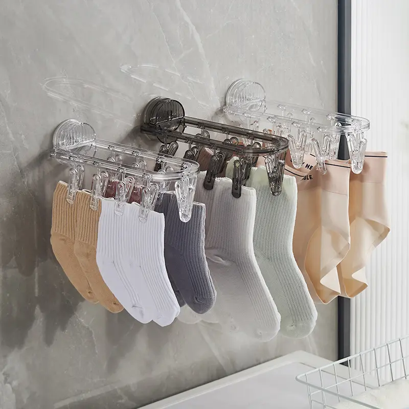 Suction Cup Folding Clothes Rack Hanging Clothes Home Use No Punching Sun Socks God Balcony Underwear Drying Rack Storage Drying Racks