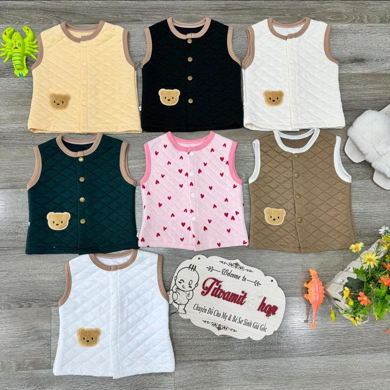  Áo gile trần bông mặt gấu khuy bấm gile trần trám cho bé MỖI MẦU 1 KIỂU CHẤT TRẦN BÔNG  
