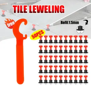 50 PCS Alat Perata Pasang Keramik Granit Jarak Nat Spacer 1.5mm Alat Perata Pasang Keramik Kramik Granit Lantai Lengkap Tile Spacer Cocok Untuk Renovasi Meratakan Ubin