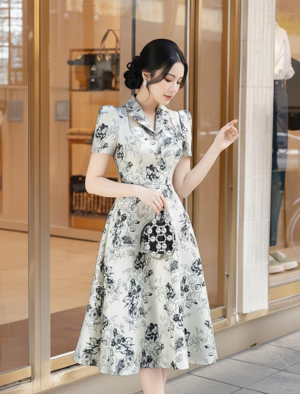   MIỄN SHIP  MDU5585 Váy Lụa Twist Satin Cao Cấp - Thiết Kế Cổ Vest Thanh Lịch Dành Cho Nữ 