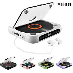 MEGICOTポータブルBluetooth-compatibleCDプレーヤー、LEDディスプレイ付きの多機能充電式CDプレーヤー、家庭用、屋外用、車用のポータブルスピーカー、CD DVDプレーヤー、CDミュージックプレーヤー