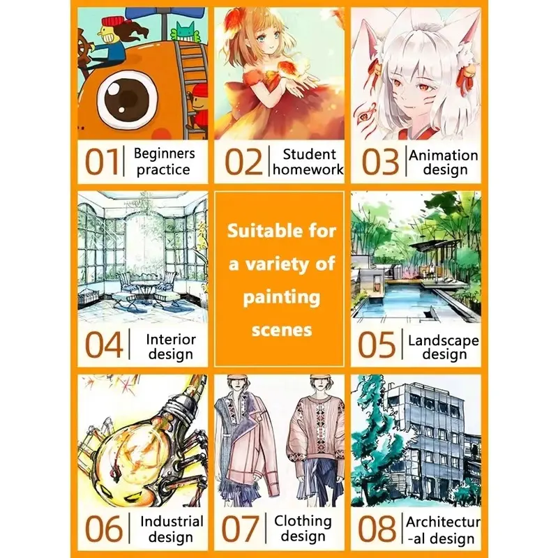 【COD】Touch 204/168/120 Warna Sketsa Spidol Umum General Marker Set Animation Markers Pen Stationery 5