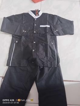 Product Review of Baju koko anak Laki Laki Setelan usia 4-12 Tahun Hitam Muslim Kain Katun Panjang Kancing Celana from ~**~ 1