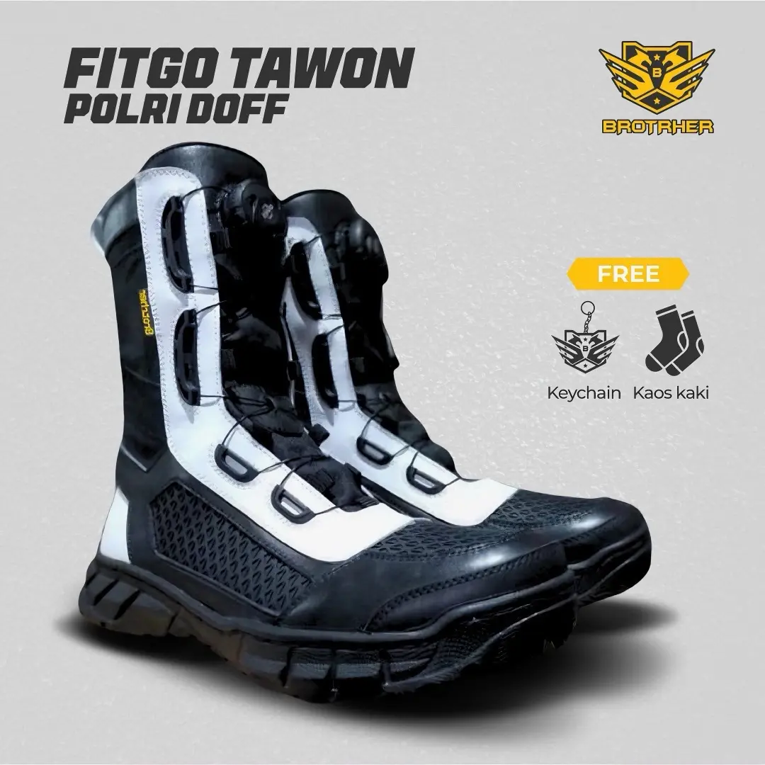 SEPATU PDL Tali putar Provos Doff Hitam Putih Merk Brotrher Boots