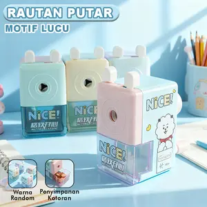 Rautan Putar Lucu Kawaii – Rautan Pensil Putar dengan Wadah Penampung | Alat Tulis Sekolah Anak GJ-070505