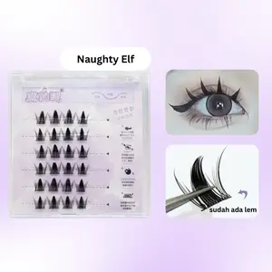 NAUGHTY ELF | Bulumata palsu instan tanpa lem eyelash adhesive ukuran 8mm - 12mm lebar 6mm natural