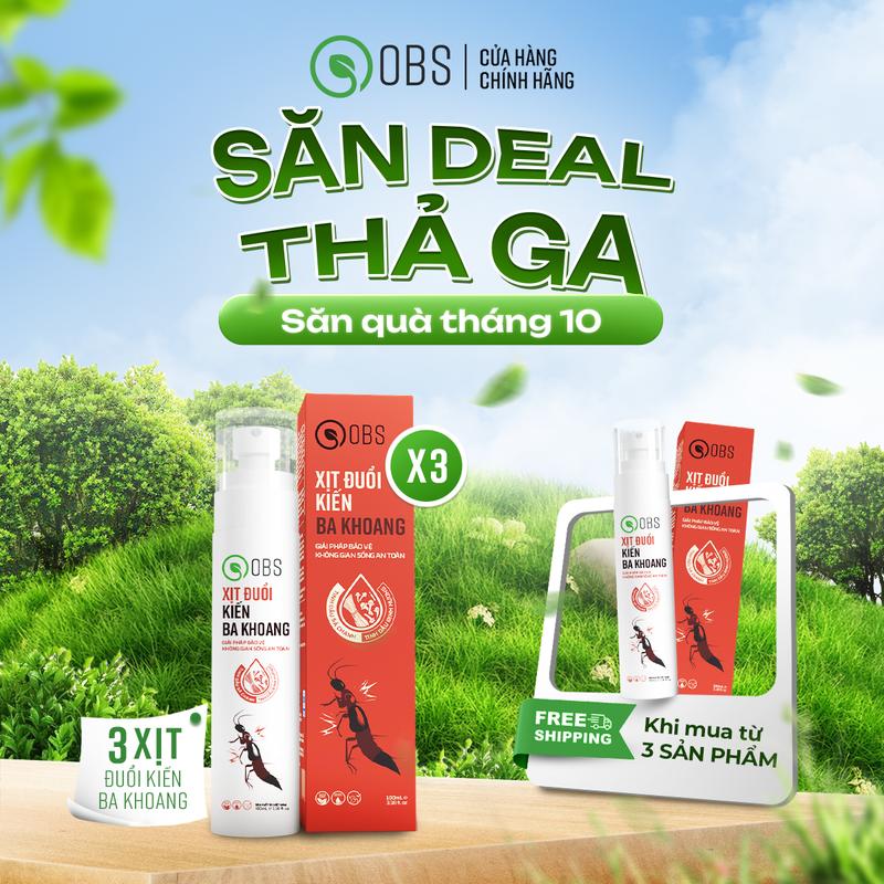 OBS Việt Nam Bình Xịt Đuổi Kiến Ba Khoang Và Côn Trùng OBS Bằng Liệu Pháp Tinh Dầu Thiên Nhiên 100ml - Đuổi Kiến Ba Khoang Ra Khỏi Nhà Ở - An Toàn Cho Con Người Và Động Vật