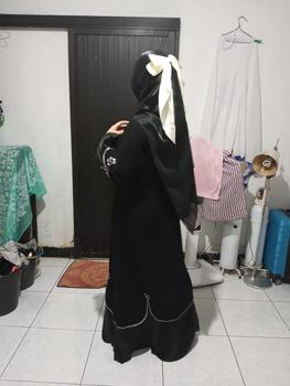 Product Review of Yesha Flowers Abaya by fanny.beauty.id  Kombinasi Satin Polos  Mewah  Dress  Gamis  Wanita Muslim Bunga  Cantik from @**a k**😺 2