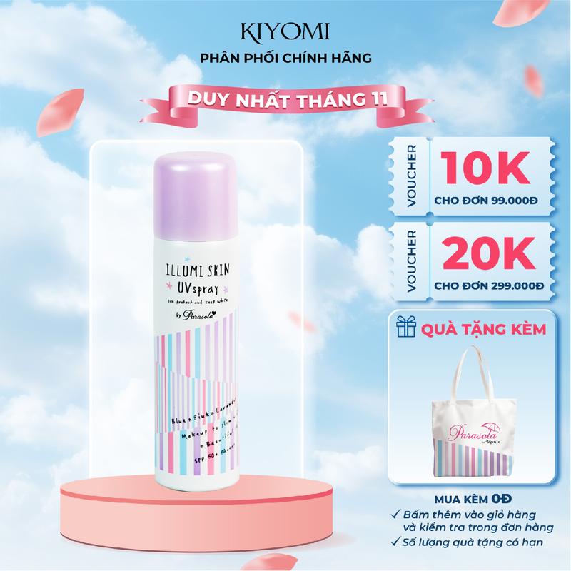  Xịt chống nắng nâng tông thon gọn Naris Parasola Illumi Skin UV Spray SPF50+   PA++++ 80gr 