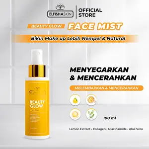 [READY STOK] Elfisha Skin Beauty Glow Face Mist Penyegar & Setting Spray 100ml (Lemon Extract, Aloe Vera, Niacinamide, Collagen) - Hidrasi untuk Wajah Fresh & Glowing Seharian
