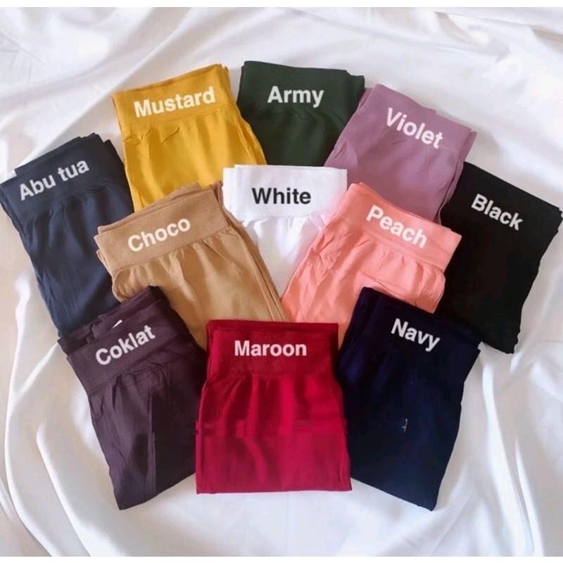 CELANA LENGGING JUMBO WANITA POLOS VARIAN WARNA simple cuci kering Panjang 7