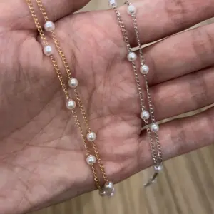 Kalung Rantai Mutiara Cantik Kombinasi Mutiara Manik Perhiasan Modern Tampil Anggun