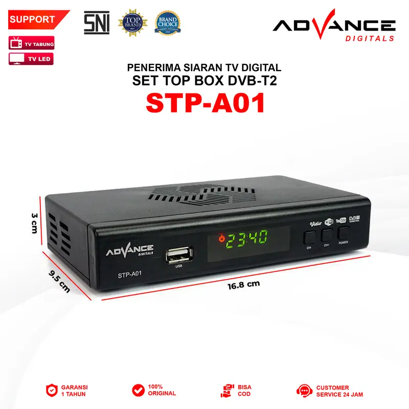 【COD】Advance STP-A01 Set Top Box STB Digital DVB Full HD Receiver TV Garansi Resmi 1 Tahun Antena Kabel 4