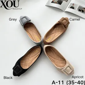 [COD] XOU Fashion A-11 Sepatu Wanita Flat Nyaman Sol Lembut Bernapas Antiselip Gaya Korea Kasual Cocok untuk Semua Terlaris