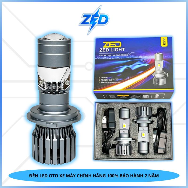  Đèn Pha Bi Cầu Mini F40 ZED LIGHT - Bóng H4 6000K 12 24V Điện Bình Lắp Xe Máy Ô Tô Phụ Tùng Đèn Pha 