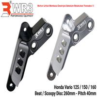 Gambar Breket WR3 Kaliper Depan 4P1P Vario 125 150 160 Beat Scoopy Disc 260mm - Hitam dari WR3 Kota Administrasi Jakarta Barat 1 Tokopedia