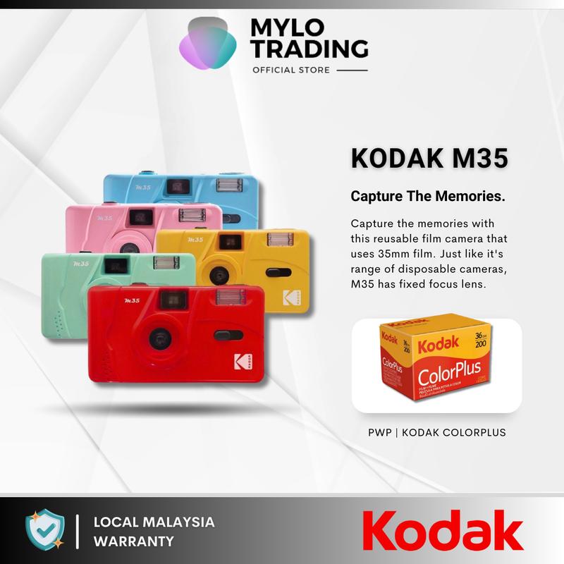 Kodak M35 Point-and-Shoot Film Camera With Flash Gold Cameras Film Roll Photography Kamera