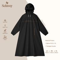 Gambar Sclassy Jas Hujan Gamis Tebal Dan Kuat Super Waterproof Nano PVC Dengan Panel Reflektif - Hitam dari SCLASSY_NEW Kab. Bandung 5 Tokopedia