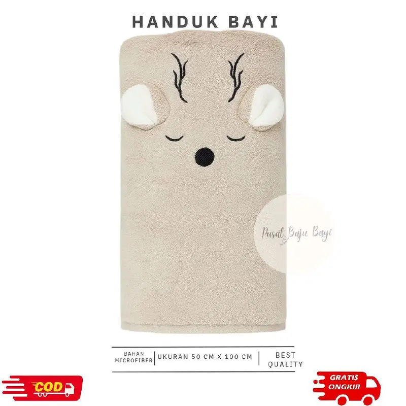 Handuk Bayi Lembut Microfiber / Handuk Anak Premium Berkarakter 50x100cm 7