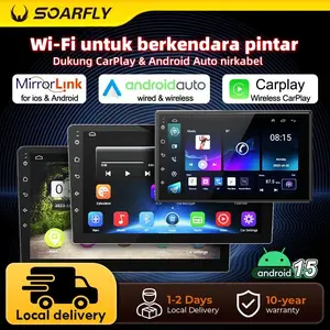 【Guncang Ramadan】 SOARFLY Unit Kepala Mobil Android 15 8GB+128GB 7/9/10 Inch 2Din Wifi GPS Wireless Carplay Bluetooth Universa l Navigasi Kamera Mundur Multimedia Mirrorlink Bluetooth HONDA TOYOTA SUZUKI MITSUBISHI NISSAN
