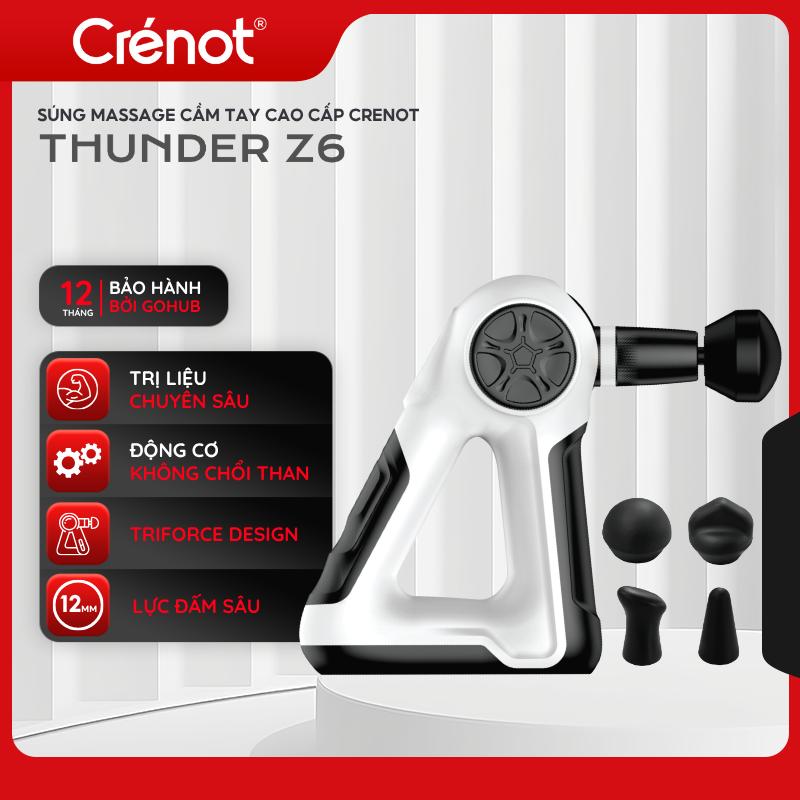 Máy massage cầm tay cao cấp Crenot Thunder Z6 máy massage mini mát xa toàn thân đấm lưng cổ vai gáy