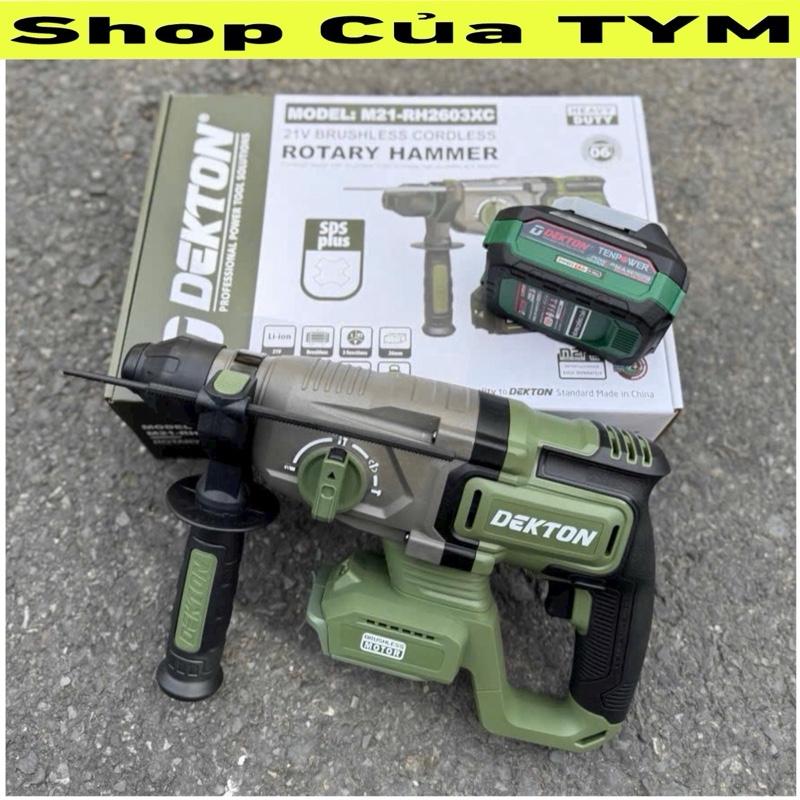 máy khoan bê tông pin 3 chức năng DEKTON M21-RH2603C và M21-RH2603XC / motor brushless / chân M21 phổ thông / khoan duc betong
