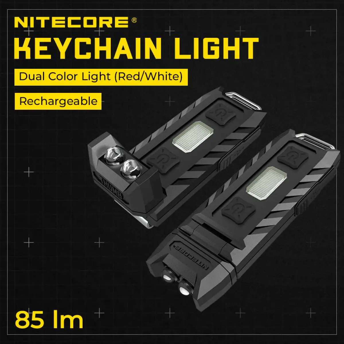 Dual Color LED USB Rechargeable Keychain Light - THUMB