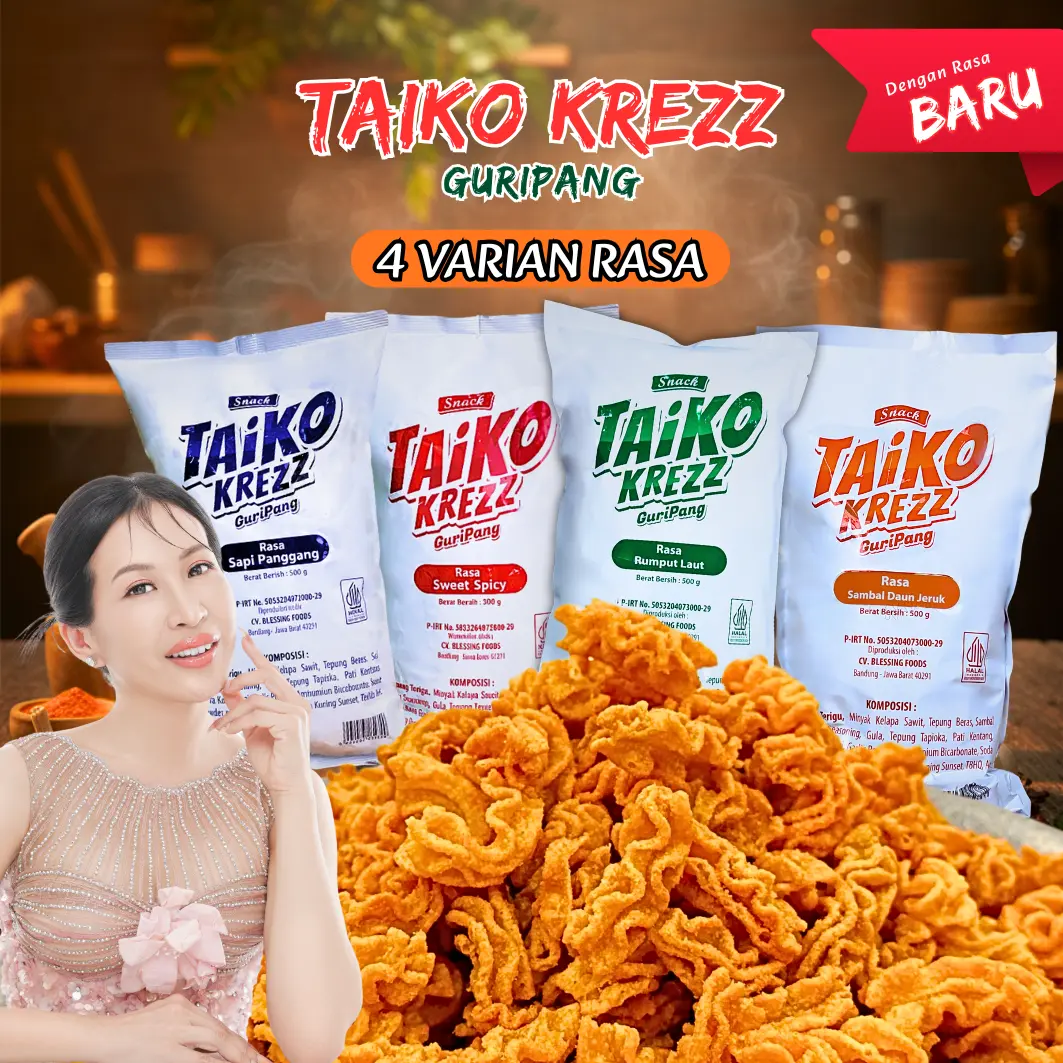 (HALAL) taiko krezz RASA BARU/Camilan ikan cumi kembang/Camilan murah/ Hadiah makanan/Camilan higienis/snack box/mukbang snack/snack 500g/snack 1kg/cemilan/cemilan enak simple/snack box kekinian/asmrmukbang/Cemilan Murah Halal/Cemilan