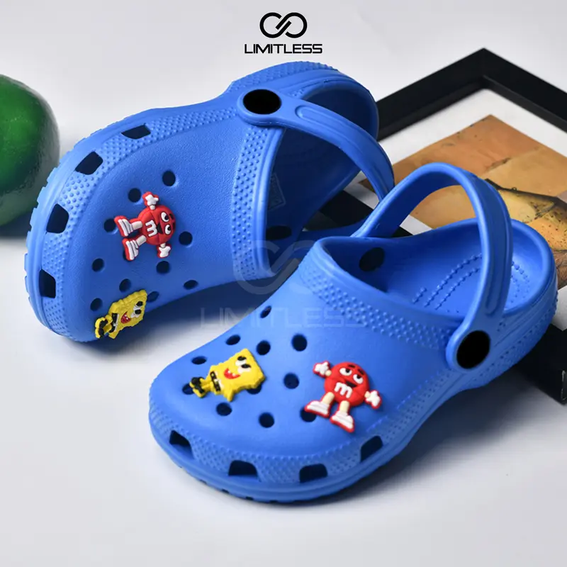 Zerolimit - Sandal Slop Karet Anak Laki Laki Baim Jibbitz Karakter Lucu Ringan Sendal Slip On Anak Cewek Empuk Nyaman Terbaru 2025 Fashion Anak 3