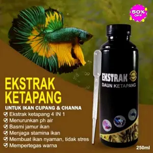 Ekstrak daun ketapang 250ml / ekstrak ketapang untuk perawatan ikan cupang dan ikan hias