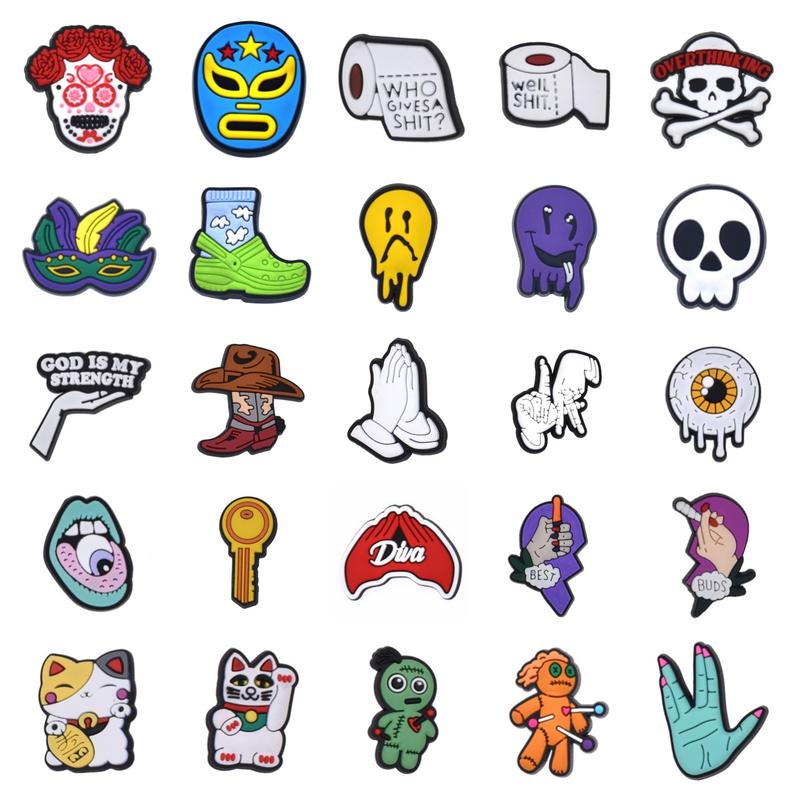  Phụ Kiện Charm Giày Crocs Jibbitz Tự Làm Dành Cho Người Lớn Và Trẻ Em Đồ Trang Trí Sandal Dành Cho Phụ Nữ Và Nam Giới Charm Màu Tím Thích Hợp Cho Crocs Có Thể Dùng Làm Túi Charm Crocs 