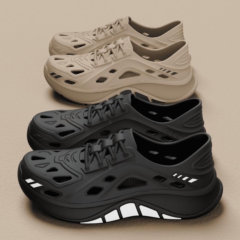 Golden&ToeSpot Sepatu Outdoor Anti Slip&Tahan Air Tidak berbau Warna Biru Desain Berlubang dengan Tali Pengikat Nyaman dan Berventilasi untuk Kegiatan Outdoor 202601035263