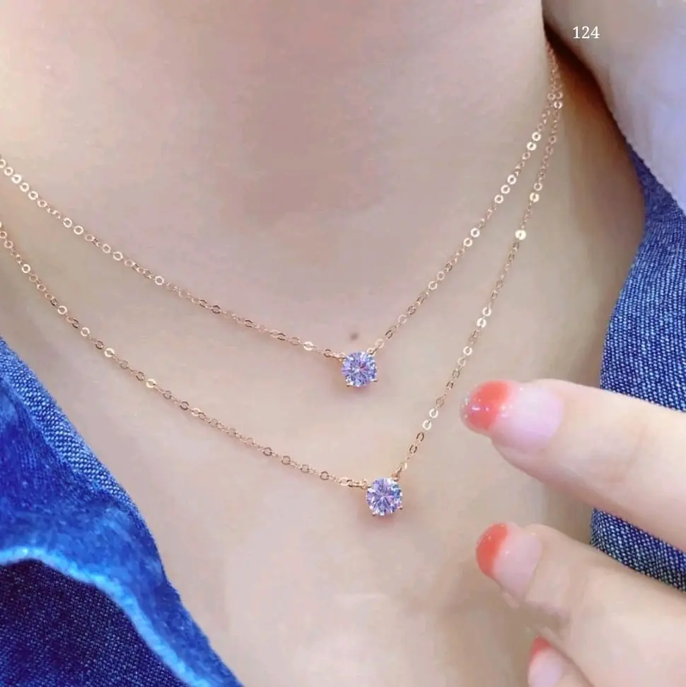 Kalung model terbaru 2 layer mata 1 rosegold anti karat Titanium