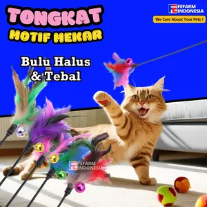 Tongkat Bulu Mainan Kucing Interaktif Lonceng 14mm Termurah FEFARM