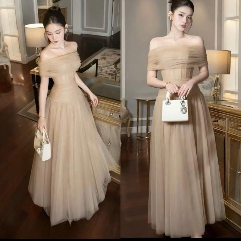 Mèo Mỡ Bigsize - Đầm thiết kế trễ vai sang chảnh lưới ren Croset cúp ngực đi tiệc bigsize nữ 60-95kg chất liệu cao cấp