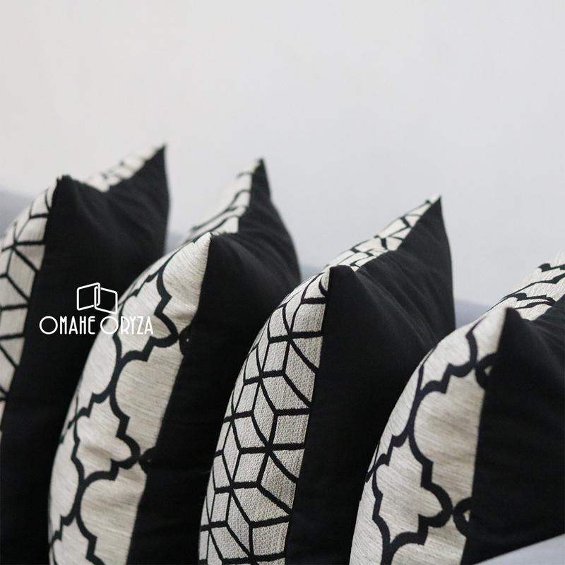 Sarung Bantal Sofa Motif 40x40 Sarban Kursi Motif Cushion Cover Premium Modern OMAHE ORYZA 1