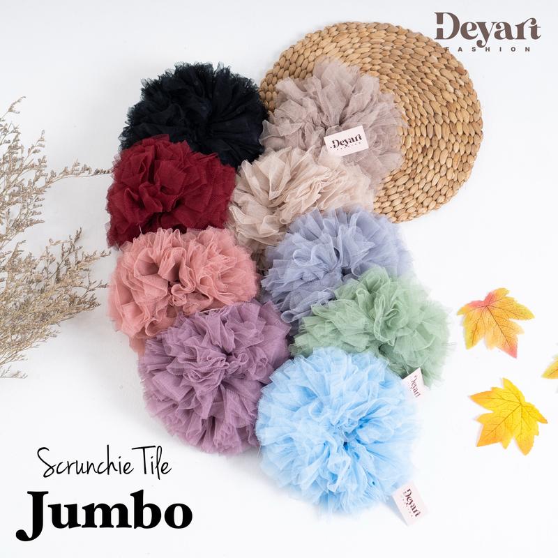 DEYART Bundling Cepol Hijab Scrunchie Tile Premium Size Medium & Size Jumbo Anti Pusing 3