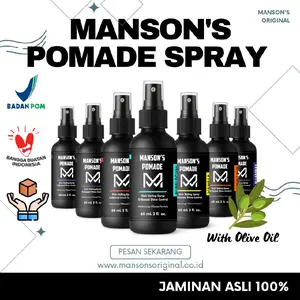 MANSON'S POMADE RAMBUT SPRAY KLIMIS ORIGINAL 60mL GROSIR ECER | BPOM AMAN MENGANDUNG OLIVE OIL PARFUM POMADE