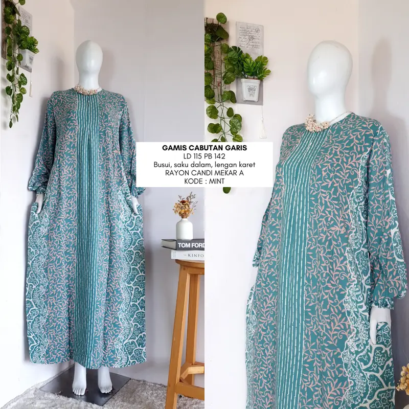 gamis cabutan soft LD 110-120 | busui friendly | gamis batik cap simple casual Muslim Rayon Wanita Baju 1
