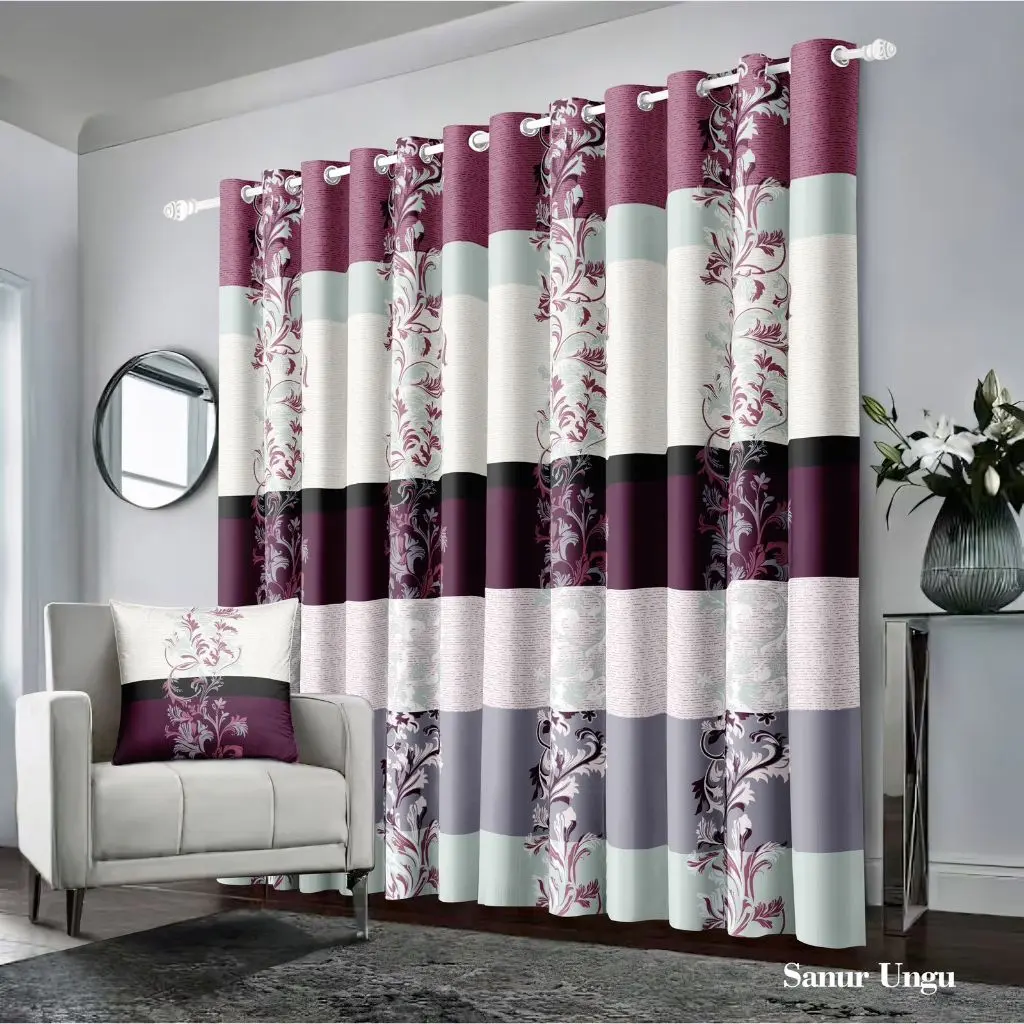 PROMO !!!  Gorden smokring 12 ring Gorden Ruang Tamu Gorden Pintu Minimalis / GORDEN PINTU DAN JENDELA Elegant hordeng Bunga Curtain