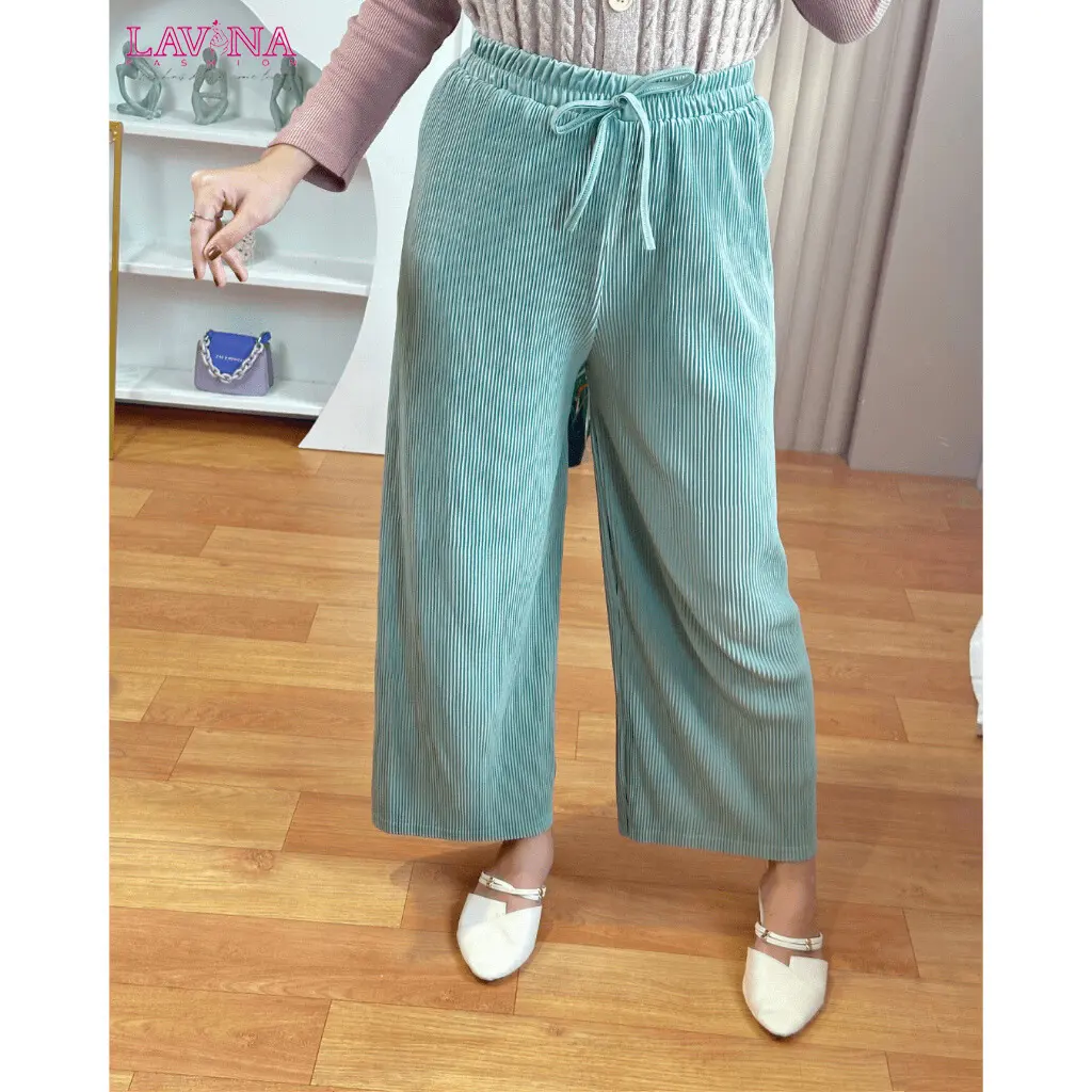 Lavina VB115 | Rebecca Pants Celana Kulot Plisket Celana Lidi Wanita Ukuran Jumbo Premium