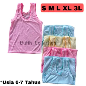 12 Pcs / 1 Lusin Singlet WARNA Kaos Dalam Anak